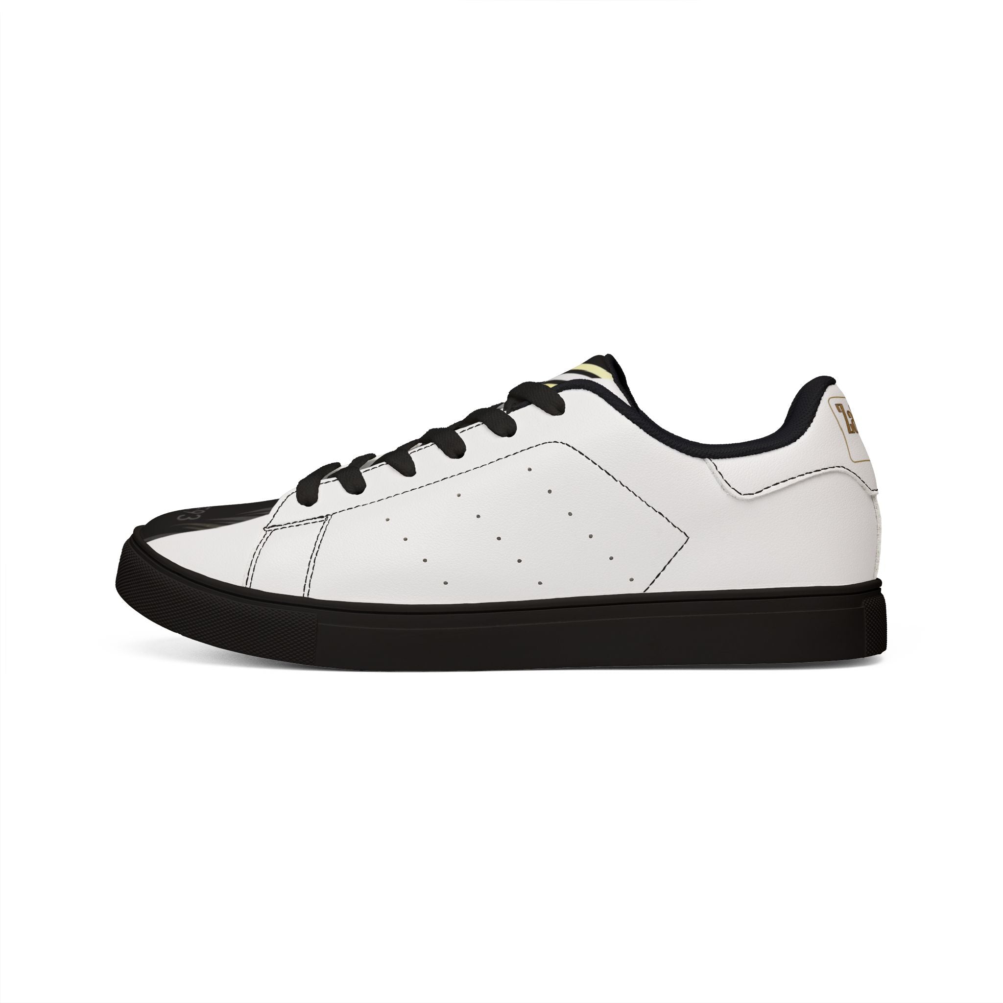 E93 Low-Top Leather Sneakers - White, Black, N Gold Edition