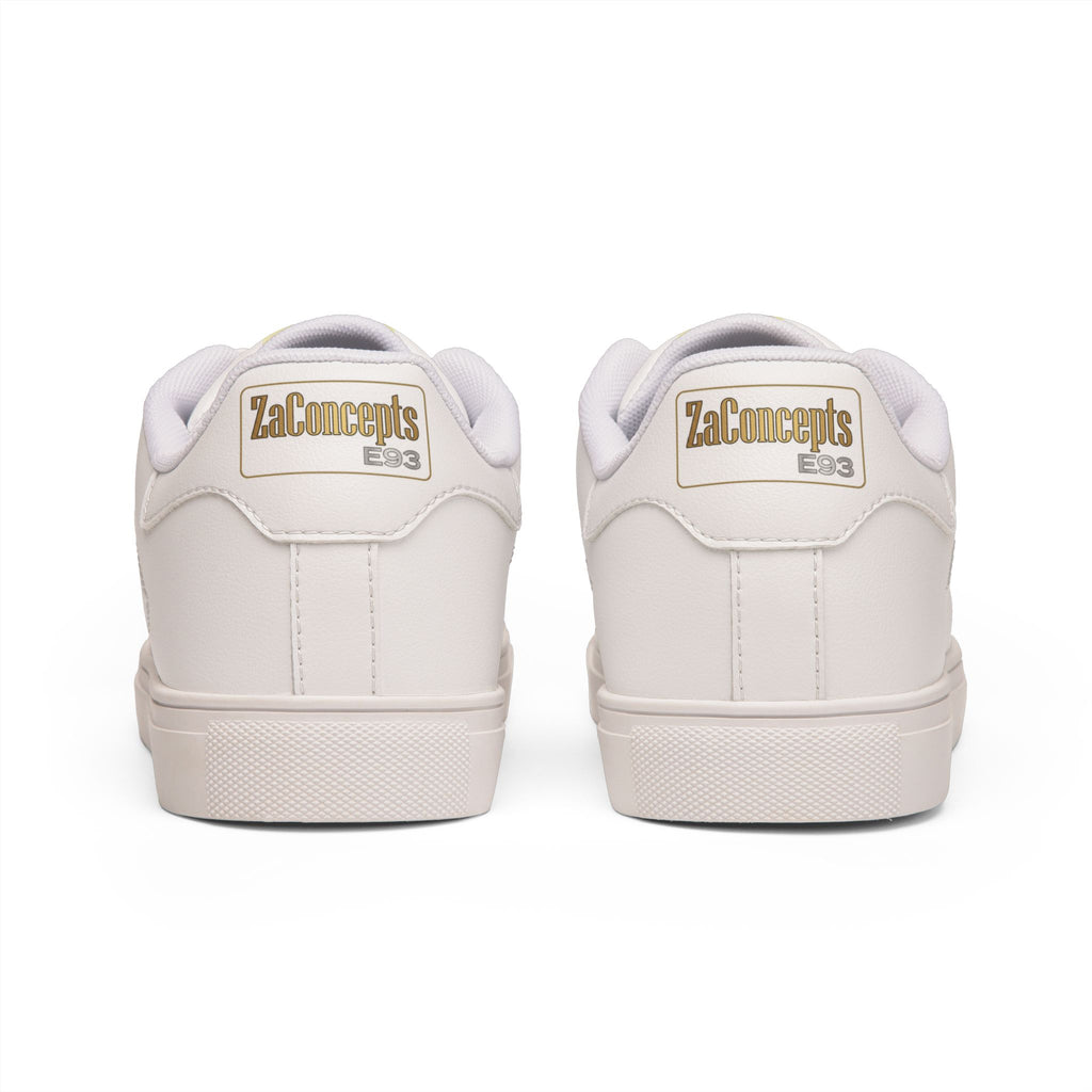 E93 Low-Top Leather Sneakers - White, Black, N Gold Edition