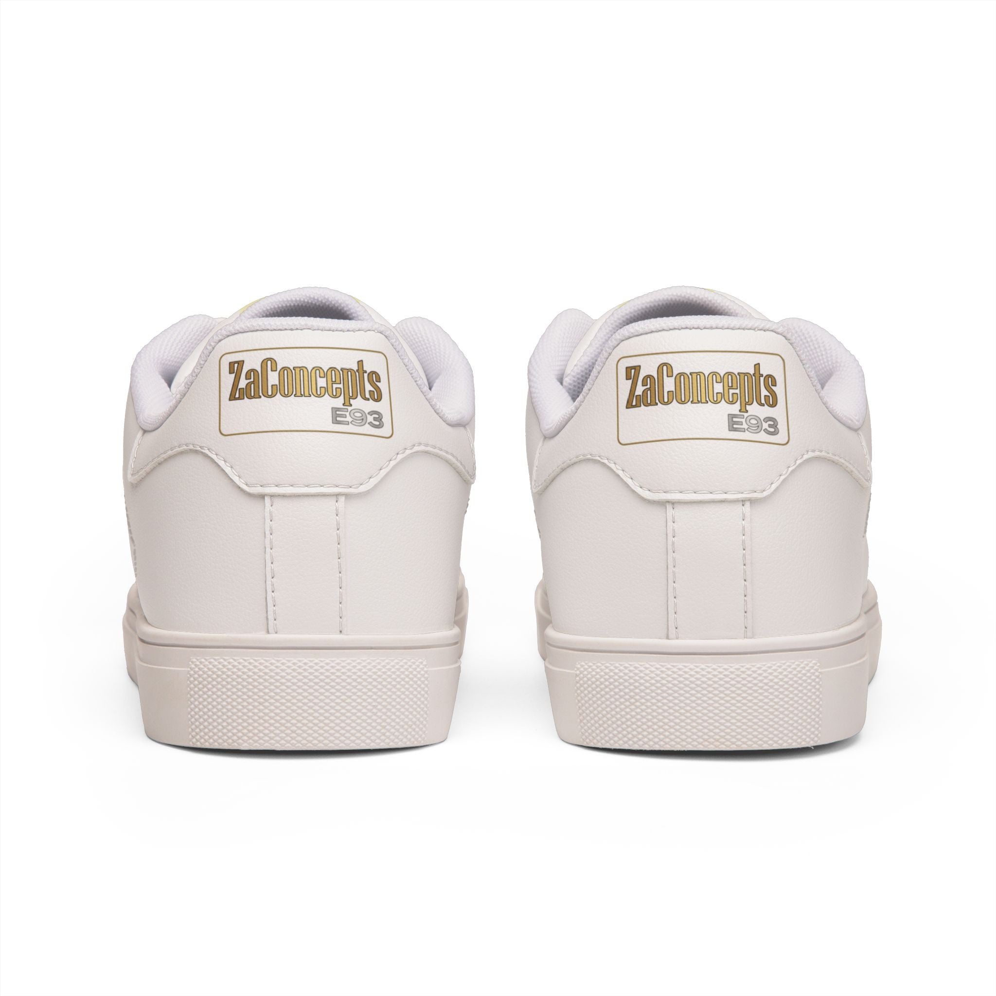 E93 Low-Top Leather Sneakers - White, Black, N Gold Edition