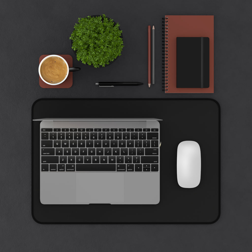 E93 "Your World Is Yours" Black Desk Mat - Premium Winged Logo Mousepad