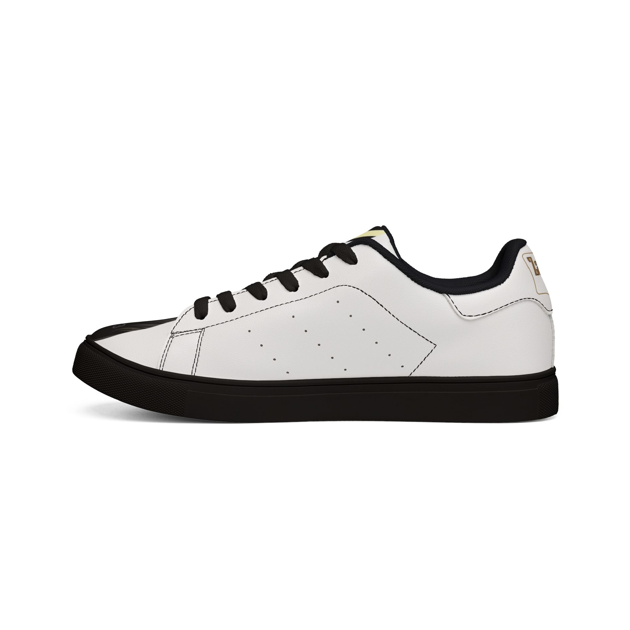 E93 Low-Top Leather Sneakers - White, Black, N Gold Edition