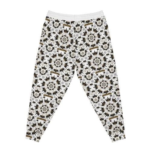 E93 "Grease N Gains" AOP Athletic Joggers - Black & Gold
