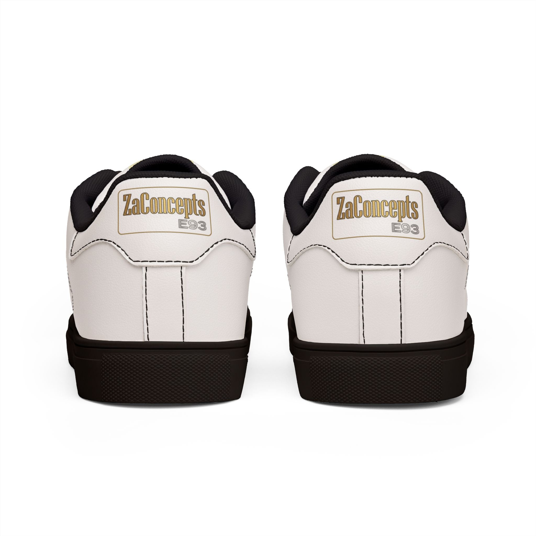 E93 Low-Top Leather Sneakers - White, Black, N Gold Edition